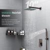 imageSR SUN RISE Shower System with Push Button Diverter Luxury 10 Inch Rain Shower Head with Handheld Spray High Pressure Shower Faucet Combo Set with Roughin Valve Polished ChromeOil Rubbed Bronze