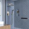 imageSR SUN RISE Shower System with Push Button Diverter Luxury 10 Inch Rain Shower Head with Handheld Spray High Pressure Shower Faucet Combo Set with Roughin Valve Polished ChromeBrushed Nickel