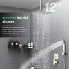 imageSR SUN RISE Shower System with Push Button Diverter Luxury 10 Inch Rain Shower Head with Handheld Spray High Pressure Shower Faucet Combo Set with Roughin Valve Polished ChromeBrushed Nickel