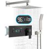 imageSR SUN RISE Shower System with Push Button Diverter Luxury 10 Inch Rain Shower Head with Handheld Spray High Pressure Shower Faucet Combo Set with Roughin Valve Polished ChromeBrushed Nickel