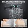 imageSR SUN RISE Shower System with Push Button Diverter Luxury 10 Inch Rain Shower Head with Handheld Spray High Pressure Shower Faucet Combo Set with Roughin Valve Polished ChromeMatte Black