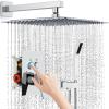 imageSR SUN RISE Shower System with Push Button Diverter Luxury 10 Inch Rain Shower Head with Handheld Spray High Pressure Shower Faucet Combo Set with Roughin Valve Polished ChromePolished Chrome