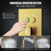 imageSR SUN RISE Shower System with Push Button Diverter Luxury 10 Inch Rain Shower Head with Handheld Spray High Pressure Shower Faucet Combo Set with Roughin Valve Polished ChromeBrushed Gold