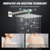 imageSR SUN RISE Shower System with Push Button Diverter Luxury 10 Inch Rain Shower Head with Handheld Spray High Pressure Shower Faucet Combo Set with Roughin Valve Polished ChromeBrushed Nickel