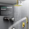 imageSR SUN RISE Shower System with Push Button Diverter Luxury 10 Inch Rain Shower Head with Handheld Spray High Pressure Shower Faucet Combo Set with Roughin Valve Polished ChromeBrushed Gold