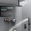 imageSR SUN RISE Shower System with Push Button Diverter Luxury 10 Inch Rain Shower Head with Handheld Spray High Pressure Shower Faucet Combo Set with Roughin Valve Polished ChromeMatte Black