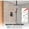 imageSR SUN RISE Shower System with Push Button Diverter Luxury 10 Inch Rain Shower Head with Handheld Spray High Pressure Shower Faucet Combo Set with Roughin Valve Polished ChromeOil Rubbed Bronze