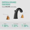 imageSR SUN RISE Widespread Bathroom Faucets 3 Hole Bathroom Sink Faucet 8 inch  Matte Black 2 Handle Basin Bathroom Faucet with Lift Rod Drain Assembly for RV Bath Vanity