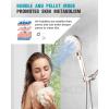 imageShower Head SR SUN RISE 12 Functions High Pressure Handheld Showerheads with Button Pets Dog Bath Removable Water Saver Hand Shower Wand with 59quot Shower Hose Brushed Nickel