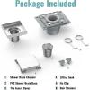 imageSquare Shower Drain  6quot Tiled Insert with PVC Drain Base SR SUN RISE Shower Floor Drain High Capacity Hair Strainer 304 Stainless Steel Brushed Nickel
