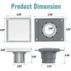 imageSquare Shower Drain  6quot Tiled Insert with PVC Drain Base SR SUN RISE Shower Floor Drain High Capacity Hair Strainer 304 Stainless Steel Brushed Nickel