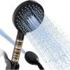 imageFiltered Shower Head with Handheld High Pressure 9 Spray Mode Chrome Showerhead with Filtersdetachable shower headWater Softener Filters Beads for Hard Water Remove ChlorineMatte Black