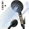 imageFiltered Shower Head with Handheld High Pressure 9 Spray Mode Chrome Showerhead with Filtersdetachable shower headWater Softener Filters Beads for Hard Water Remove ChlorineOil Rubbed Bronze