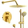 imageSR SUN RISE 12 Inch Rain Shower System High Pressure Shower Heads and Handheld 6Spray Combo Set Slide Bar Shower Faucets Sets Complete Included Valve and Trim Kit for Bathroom Brushed NickelBrushed Gold