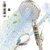 imageSR SUN RISE Filtered Shower Head with Handheld High Pressure 9 Spray Mode Brushed Nickel Showerhead with Filters detachable shower headWater Softener Filters Beads for Hard Water  Remove ChlorineBrushed Nickel