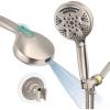 imageSR SUN RISE Shower Head 9 Settings High Pressure Detachable Handheld Showerhead Power Wash Spray Hand Showers with Extra Long 71 Inch Hose and 360 Adjustable Wall Brushed Nickle