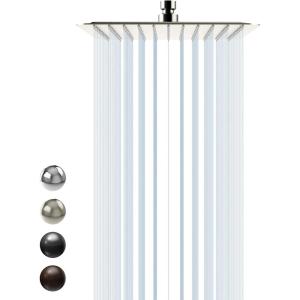 imageSR SUN RISE 12 Inch Brass Rain Shower Head Oil Rubbed Bronze High Pressure Rainfall Showerhead Water SavingBrushed Nickel