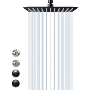 imageSR SUN RISE 12 Inch Brass Rain Shower Head Oil Rubbed Bronze High Pressure Rainfall Showerhead Water SavingMatte Black