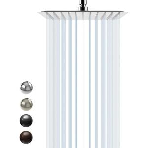 imageSR SUN RISE 12 Inch Brass Rain Shower Head Oil Rubbed Bronze High Pressure Rainfall Showerhead Water SavingPolished Chrome
