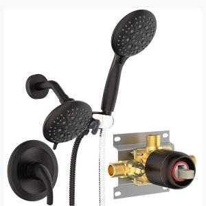 imageSR SUN RISE High Pressure 3Way Rainfall Shower Faucet 3 in 1 Shower Head and Handheld Shower Combo Set with 71 Hose Easy to Clean Bathtub or Pets Valve and Shower Trim Kit Brushed GoldOil Rubbed Bronze