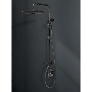 imageSR SUN RISE Shower System with 3spray Rain Shower and 6Setting Handheld Combo 18 GPM Shower Faucets Sets Complete with Adjustable 276quot Slide Bar Shower Fixtures Valve Include Matte Black