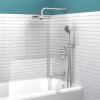 imageSR SUN RISE 10 Inches Wall Mounted Shower System with Tub Spout Shower Tub Faucets Sets Complete Newer Model High Pressure 3Spray Rain Shower Head and 6Setting Handheld Combo Matte BlackBrushed Nickel