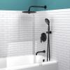 imageSR SUN RISE 10 Inches Wall Mounted Shower System with Tub Spout Shower Tub Faucets Sets Complete Newer Model High Pressure 3Spray Rain Shower Head and 6Setting Handheld Combo Matte BlackMatte Black