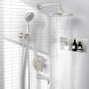 imageSR SUN RISE 10 Inches Wall Mounted Shower System with Tub Spout Shower Tub Faucets Sets Complete Newer Model High Pressure 3Spray Rain Shower Head and 6Setting Handheld Combo Matte BlackBrushed Nickel