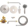 imageSR SUN RISE 10 Inches Wall Mounted Shower System with Tub Spout Shower Tub Faucets Sets Complete Newer Model High Pressure 3Spray Rain Shower Head and 6Setting Handheld Combo Matte BlackBrushed Nickel