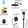 imageSR SUN RISE 10 Inches Wall Mounted Shower System with Tub Spout Shower Tub Faucets Sets Complete Newer Model High Pressure 3Spray Rain Shower Head and 6Setting Handheld Combo Matte BlackOil Rubbed Bronze