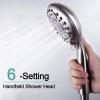 imageSR SUN RISE 10 Inches Wall Mounted Shower System with Tub Spout Shower Tub Faucets Sets Complete Newer Model High Pressure 3Spray Rain Shower Head and 6Setting Handheld Combo Matte BlackBrushed Nickel
