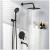 imageSR SUN RISE 10 Inches Wall Mounted Shower System with Tub Spout Shower Tub Faucets Sets Complete Newer Model High Pressure 3Spray Rain Shower Head and 6Setting Handheld Combo Matte BlackOil Rubbed Bronze
