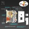 imageSR SUN RISE 12 Inch Oil Rubbed Bronze Shower Faucet Set WallMount Adjustable 16Inch Slide Bar with Square Hand Shower System Included Valve and Trim KitPolished Chrome