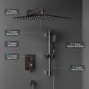 imageSR SUN RISE 12 Inch Oil Rubbed Bronze Shower Faucet Set WallMount Adjustable 16Inch Slide Bar with Square Hand Shower System Included Valve and Trim KitOil Rubbed Bronze