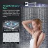 imageSR SUN RISE 12 Inch Oil Rubbed Bronze Shower Faucet Set WallMount Adjustable 16Inch Slide Bar with Square Hand Shower System Included Valve and Trim KitPolished Chrome