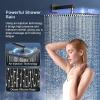 imageSR SUN RISE 12 Inch Oil Rubbed Bronze Shower Faucet Set WallMount Adjustable 16Inch Slide Bar with Square Hand Shower System Included Valve and Trim KitMatte Black