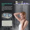 imageSR SUN RISE 12 Inch Oil Rubbed Bronze Shower Faucet Set WallMount Adjustable 16Inch Slide Bar with Square Hand Shower System Included Valve and Trim KitBrushed Nickel