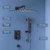 imageSR SUN RISE 12 Inch Oil Rubbed Bronze Shower Faucet Set WallMount Adjustable 16Inch Slide Bar with Square Hand Shower System Included Valve and Trim KitMatte Black