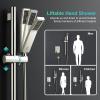 imageSR SUN RISE 12 Inch Oil Rubbed Bronze Shower Faucet Set WallMount Adjustable 16Inch Slide Bar with Square Hand Shower System Included Valve and Trim KitBrushed Nickel