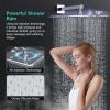 imageSR SUN RISE 12 Inch Oil Rubbed Bronze Shower Faucet Set WallMount Adjustable 16Inch Slide Bar with Square Hand Shower System Included Valve and Trim KitPolished Chrome