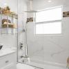 imageSR SUN RISE 12 Inches All Metal Bathtub Faucet Set Shower System with Tub Spout Rainfall Shower Head and Handheld Combo Modern Shower Fixtures Include Valve and Trim Kit Polished ChromeBrushed Nickel