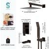 imageSR SUN RISE 12 Inches All Metal Bathtub Faucet Set Shower System with Tub Spout Rainfall Shower Head and Handheld Combo Modern Shower Fixtures Include Valve and Trim Kit Polished ChromeOil Rubbed Bronze