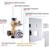 imageSR SUN RISE 12 Inches All Metal Bathtub Faucet Set Shower System with Tub Spout Rainfall Shower Head and Handheld Combo Modern Shower Fixtures Include Valve and Trim Kit Polished ChromePolished Chrome
