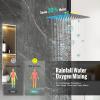 imageSR SUN RISE 12 Inches All Metal Bathtub Faucet Set Shower System with Tub Spout Rainfall Shower Head and Handheld Combo Modern Shower Fixtures Include Valve and Trim Kit Polished ChromeMatte Black
