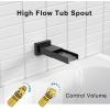 imageSR SUN RISE 12 Inches All Metal Bathtub Faucet Set Shower System with Tub Spout Rainfall Shower Head and Handheld Combo Modern Shower Fixtures Include Valve and Trim Kit Polished ChromeMatte Black