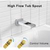 imageSR SUN RISE 12 Inches All Metal Bathtub Faucet Set Shower System with Tub Spout Rainfall Shower Head and Handheld Combo Modern Shower Fixtures Include Valve and Trim Kit Polished ChromePolished Chrome