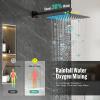 imageSR SUN RISE 12 Inches All Metal Bathtub Faucet Set Shower System with Tub Spout Rainfall Shower Head and Handheld Combo Modern Shower Fixtures Include Valve and Trim Kit Polished ChromeMatte Black