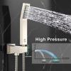 imageSR SUN RISE 12 Inches All Metal Bathtub Faucet Set Shower System with Tub Spout Rainfall Shower Head and Handheld Combo Modern Shower Fixtures Include Valve and Trim Kit Polished ChromeBrushed Nickel
