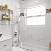 imageSR SUN RISE 12 Inches All Metal Bathtub Faucet Set Shower System with Tub Spout Rainfall Shower Head and Handheld Combo Modern Shower Fixtures Include Valve and Trim Kit Polished ChromePolished Chrome