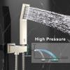 imageSR SUN RISE 12 Inches All Metal Square Shower System with Tub Spout Tub Shower Faucet Set High Pressure Rain Shower Head and Handheld Sprayer Combo Shower Fixtues Valve Included Polished ChromeBrushed Nickel